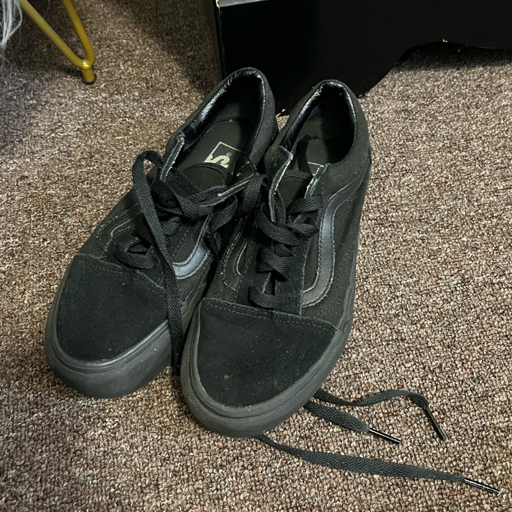 All Black Platform Vans
